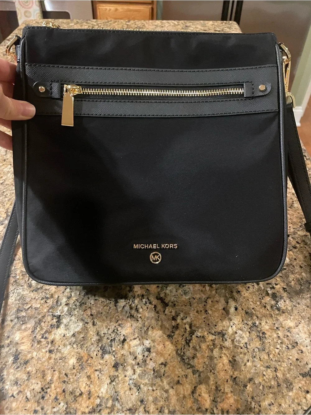 Michael Kors Black Jet Set Charm Crossbody Bag with Gold Hardware